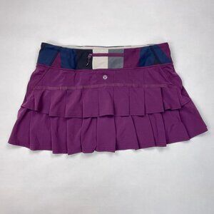 Lululemon Run Pace Setter Skirt Plum Women 10 Lined Pocket‎ Luxtreme Swift